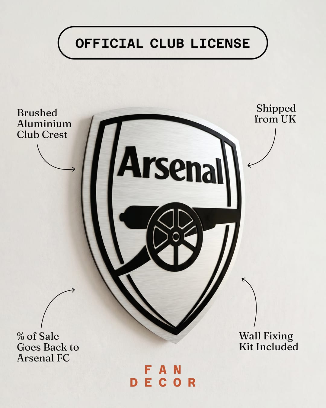 Fan Decor Arsenal wall crest