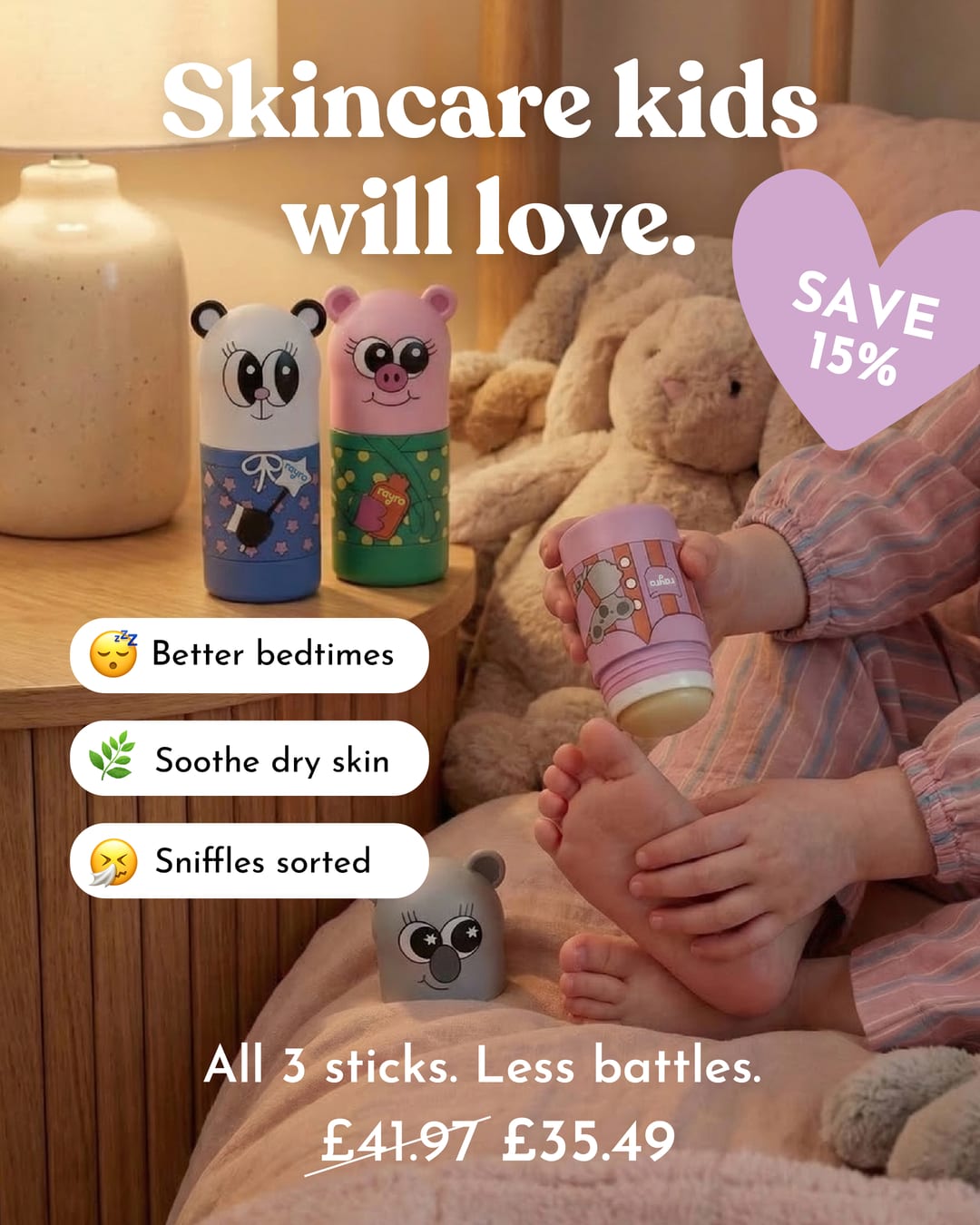 rayro Little Wins Bundle: Skin, Sleep and Sniffle sticks